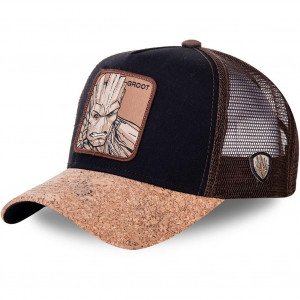 MARVEL Casquette Homme MicroCoton GRO4 Noir Marron CAPSLAB