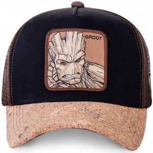 MARVEL Casquette Homme MicroCoton GRO4 Noir Marron CAPSLAB