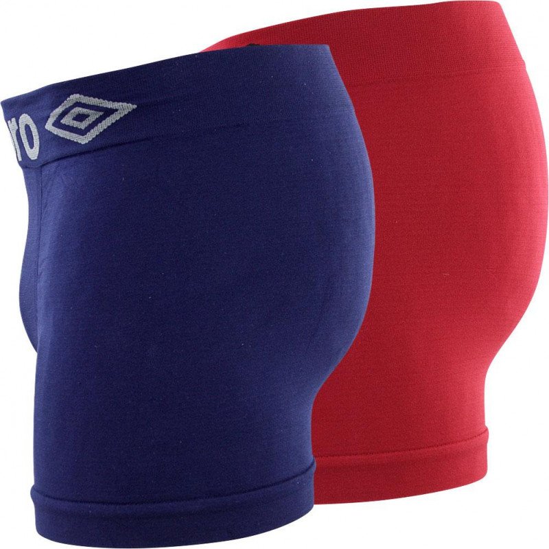UMBRO Lot de 2 Boxers Homme Microfibre BSX2B2 Marine Rouge