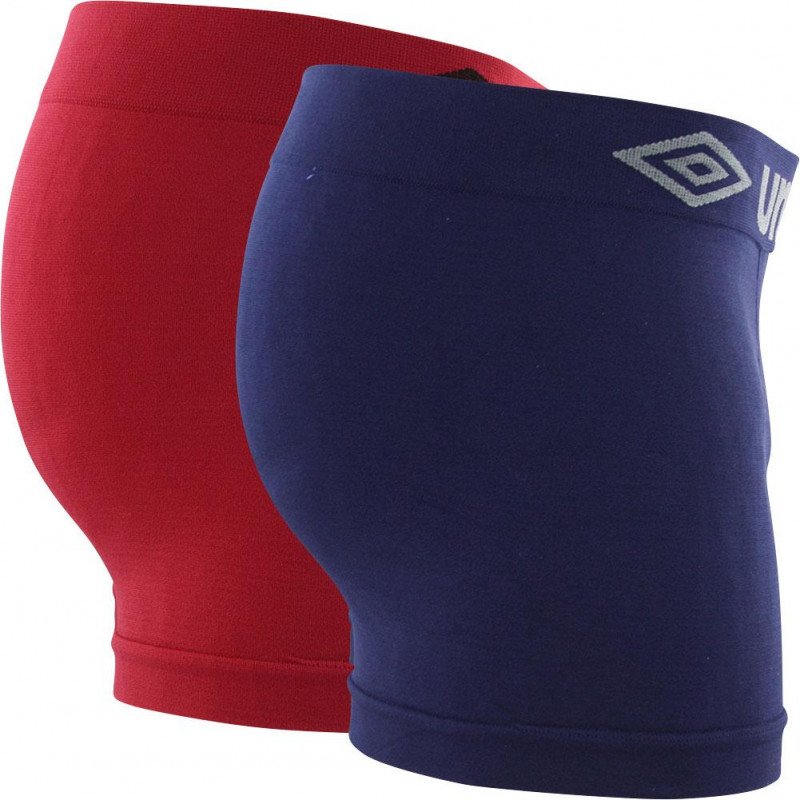 UMBRO Lot de 2 Boxers Homme Microfibre BSX2B2 Marine Rouge