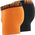 FREEGUN Lot de 2 Boxers Homme Coton BCX2ASS15 Orange Noir