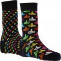 HAPPY SOCKS Coffret de 2 Chaussettes Mixte Coton HAPPY GIFT Noir Multicolore