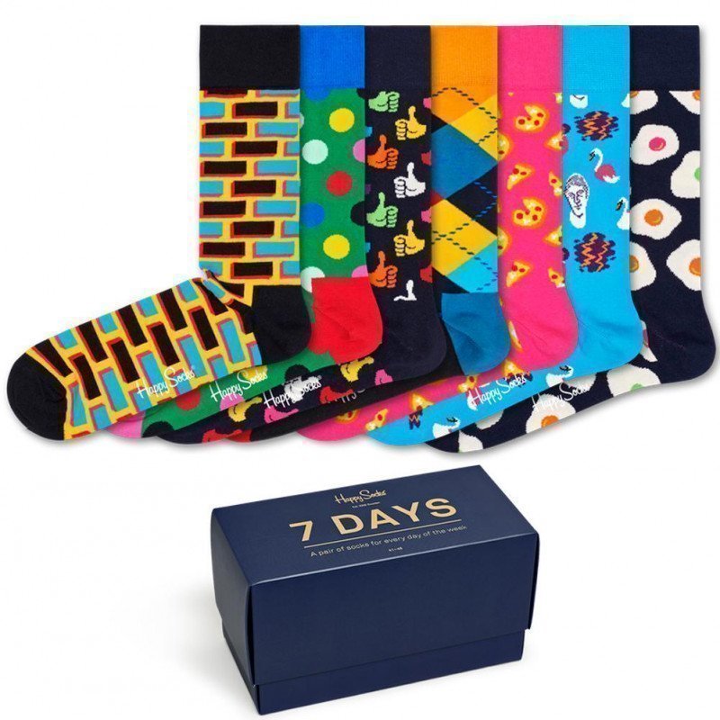 HAPPY SOCKS Coffret de 7 Chaussettes Mixte Coton 7 DAYS Multicolore