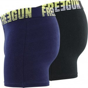 FREEGUN Lot de 2 Boxers Homme Coton BCX2ASS15 Marine Noir