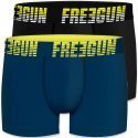 FREEGUN Lot de 2 Boxers Homme Coton BCX2ASS15 Marine Noir