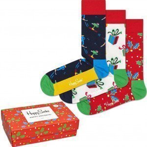 HAPPY SOCKS Coffret de 3 Chaussettes Mixte Coton HOLIDAY Multicolore