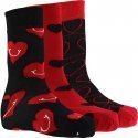 HAPPY SOCKS Coffret de 3 Chaussettes Mixte Coton ILOVEU Noir Rouge