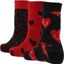 HAPPY SOCKS Coffret de 3 Chaussettes Mixte Coton ILOVEU Noir Rouge