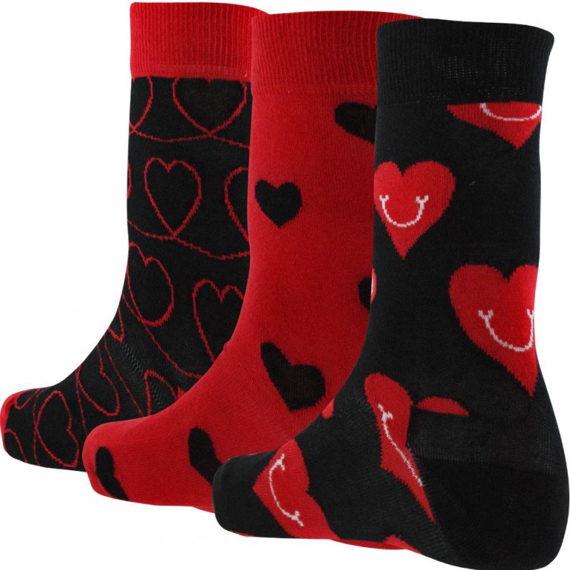 LOT DE 3 Chaussettes Chaussettes Mixte ILOVEU Rouge et Noir