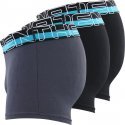 ATHENA Lot de 3 Boxers Homme Microfibre SECONDEPEAU Noir Gris Noir