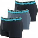 ATHENA Lot de 3 Boxers Homme Microfibre SECONDEPEAU Noir Gris Noir