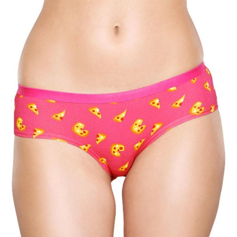 Shorty Femme PIZZA Rose et Jaune