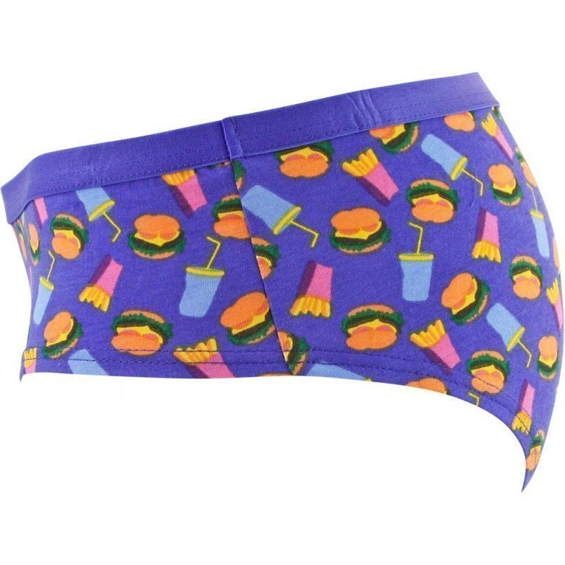 HAPPY SOCKS Shorty Femme Coton HAMBURGER Violet Orange