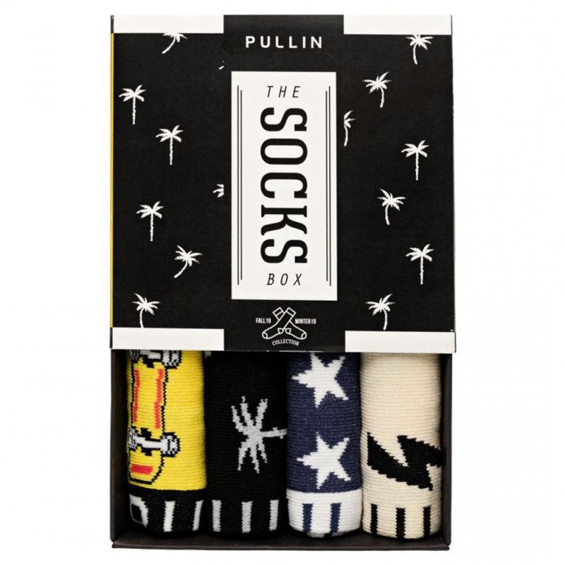 PULL IN Lot de 4 paires de Chaussettes Mixte Coton PACK39 Jaune Noir