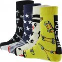 PULL IN Lot de 4 paires de Chaussettes Mixte Coton PACK39 Jaune Noir