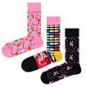 HAPPY SOCKS Coffret de 3 Chaussettes Mixte Coton PINKPANT Rose Noir  PANTHERE ROSE