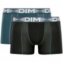 DIM Lot de 2 Boxers Homme Coton 3D FLEX AIR Vert pacific Noir