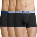 DIM Lot de 3 Boxers Homme Coton MIX AND COLORS Noir ceinture Bleu ciel Bleu azur