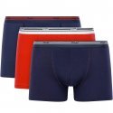 DIM Lot de 3 Boxers Homme Coton DAILY COLORS Bleu denim Rouge lave