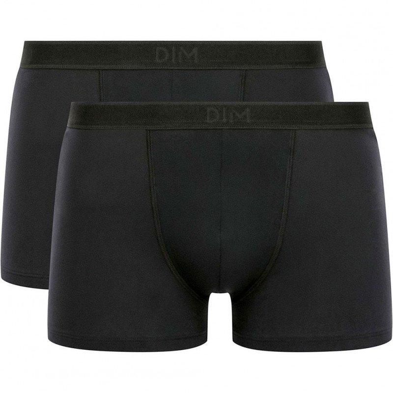 DIM Lot de 2 Boxers Homme Coton SOFTPOWER Noir