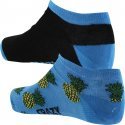 CRAZYSOCKS Lot de 2 paires de Socquettes Homme Coton Bio ANANAS Bleu Noir