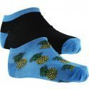 CRAZYSOCKS Lot de 2 paires de Socquettes Homme Coton Bio ANANAS Bleu Noir