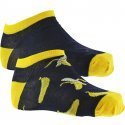 CRAZYSOCKS Lot de 2 paires de Socquettes Homme Coton Bio BANANE Marine Jaune