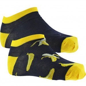 CRAZYSOCKS 2 paires Socquettes Homme  Bio BANANE Marine Jaune