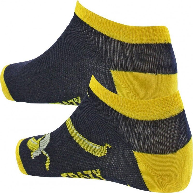 CRAZYSOCKS Lot de 2 paires de Socquettes Homme Coton Bio BANANE Marine Jaune