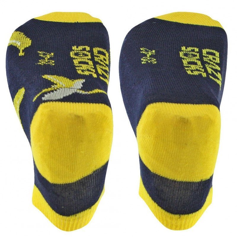 CRAZYSOCKS Lot de 2 paires de Socquettes Homme Coton Bio BANANE Marine Jaune