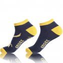 CRAZYSOCKS Lot de 2 paires de Socquettes Homme Coton Bio BANANE Marine Jaune