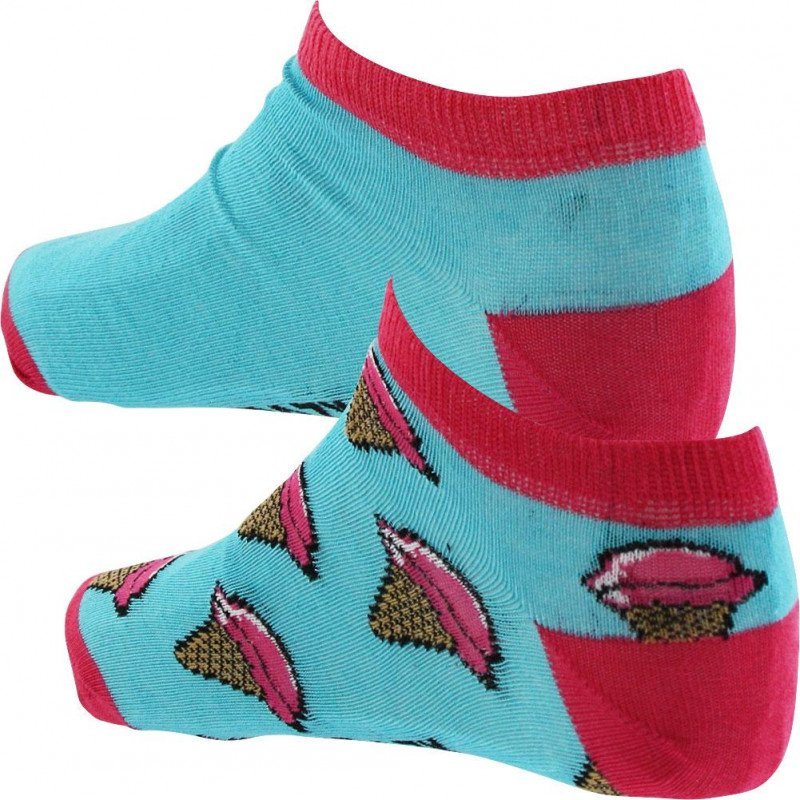 LOT DE 2 Socquettes Chaussettes Femme TCX2ASS2 Bleu et Rose