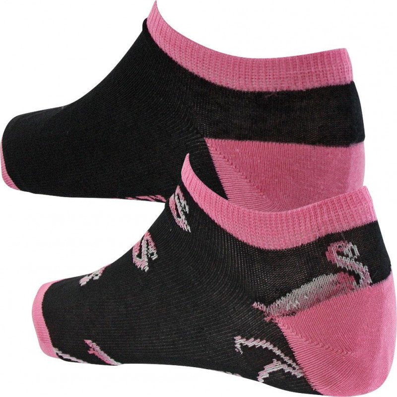 LOT DE 2 Socquettes Chaussettes Femme TCX2ASS2 Noir et Rose