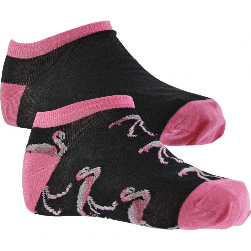 LOT DE 2 Socquettes Chaussettes Femme TCX2ASS2 Noir et Rose