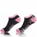 LOT DE 2 Socquettes Chaussettes Femme TCX2ASS2 Noir et Rose