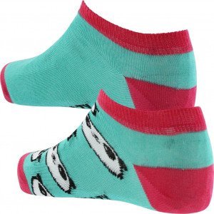 CRAZYSOCKS 2 paires de Socquettes Femme Coton Bio PANDA Vert Rose