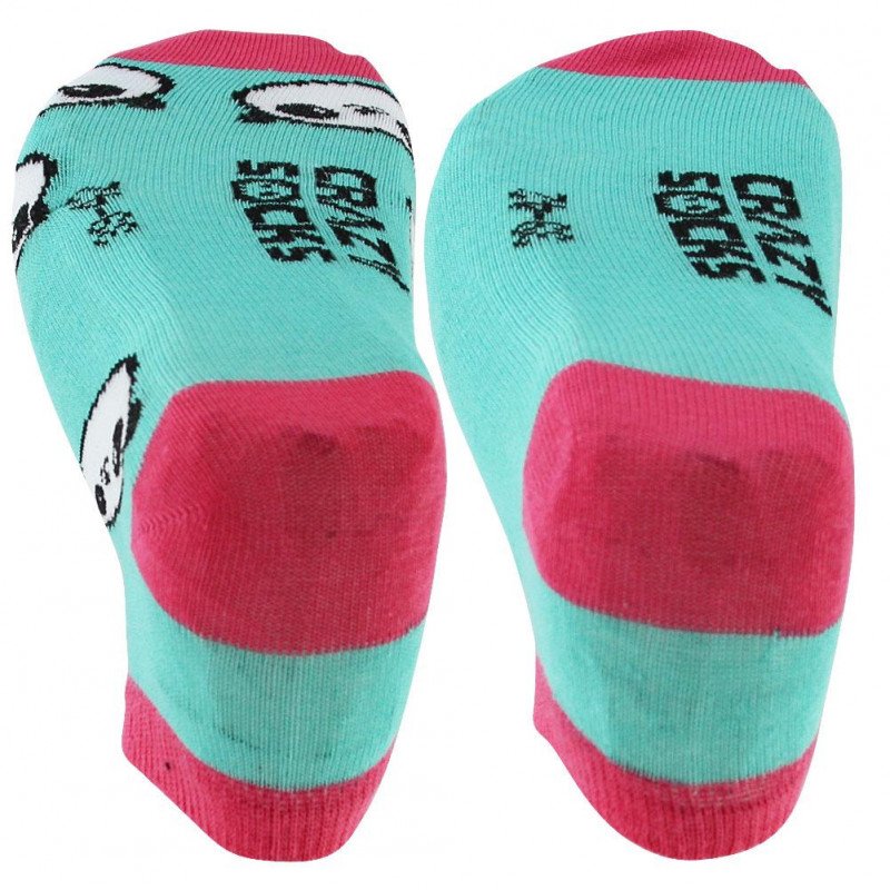 LOT DE 2 Socquettes Chaussettes Femme TCX2ASS2 Vert et Rose
