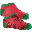 CRAZYSOCKS Lot de 2 paires de Socquettes Femme Coton Bio CERISE Rose Vert