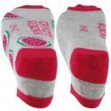 CRAZYSOCKS Lot de 2 paires de Socquettes Femme Coton Bio PASTEQUE Gris Rose