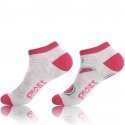 CRAZYSOCKS Lot de 2 paires de Socquettes Femme Coton Bio PASTEQUE Gris Rose