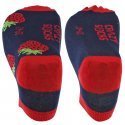 CRAZYSOCKS Lot de 2 paires de Socquettes Femme Coton Bio FRAISE Marine Rouge