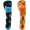 LOT DE 2 Chaussettes Chaussettes Homme AUPASS2 Noir et Orange