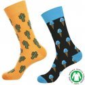 LOT DE 2 Chaussettes Chaussettes Homme AUPASS2 Noir et Orange