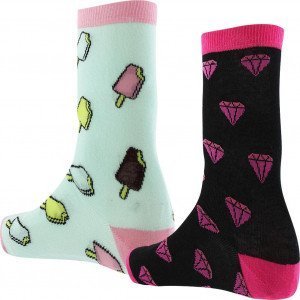 CRAZYSOCKS 2 paires Chaussettes Femme Bio DIAMANT GLACE Noir Bleu