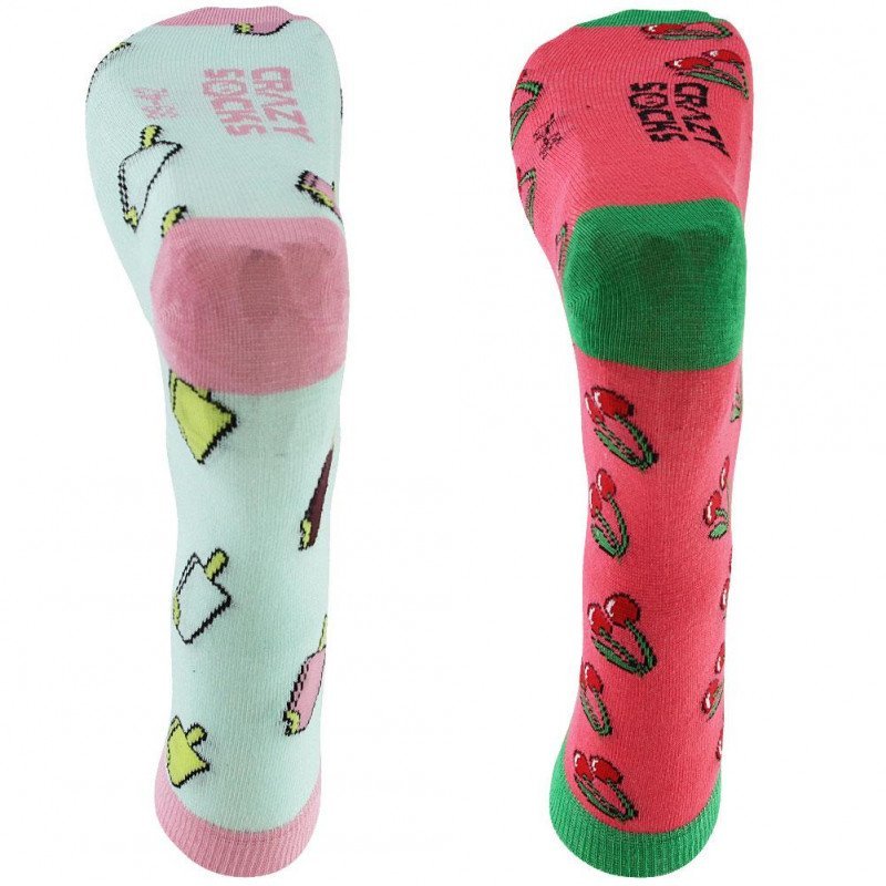 LOT DE 2 Chaussettes Chaussettes Femme AUPASS1 Rose et Bleu