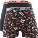 PUMA Lot de 2 Boxers Garçon Coton PRINT1948 Noir Rouge