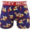 CRAZYBOXER Boxer Homme Microfibre FASTFOOD Marine Rouge