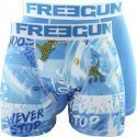 FREEGUN Lot de 2 Boxers Homme Microfibre ARG Ciel Blanc