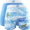 FREEGUN Lot de 2 Boxers Homme Microfibre ARG Ciel Blanc