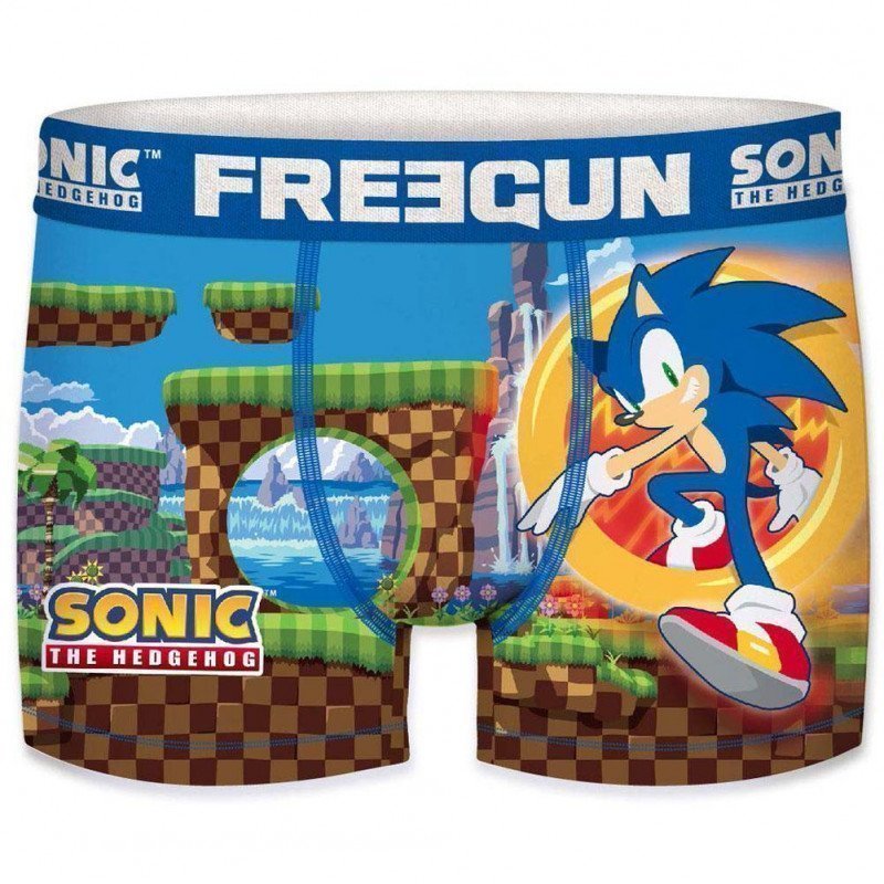 FREEGUN Boxer Homme Microfibre SON Bleu SONIC